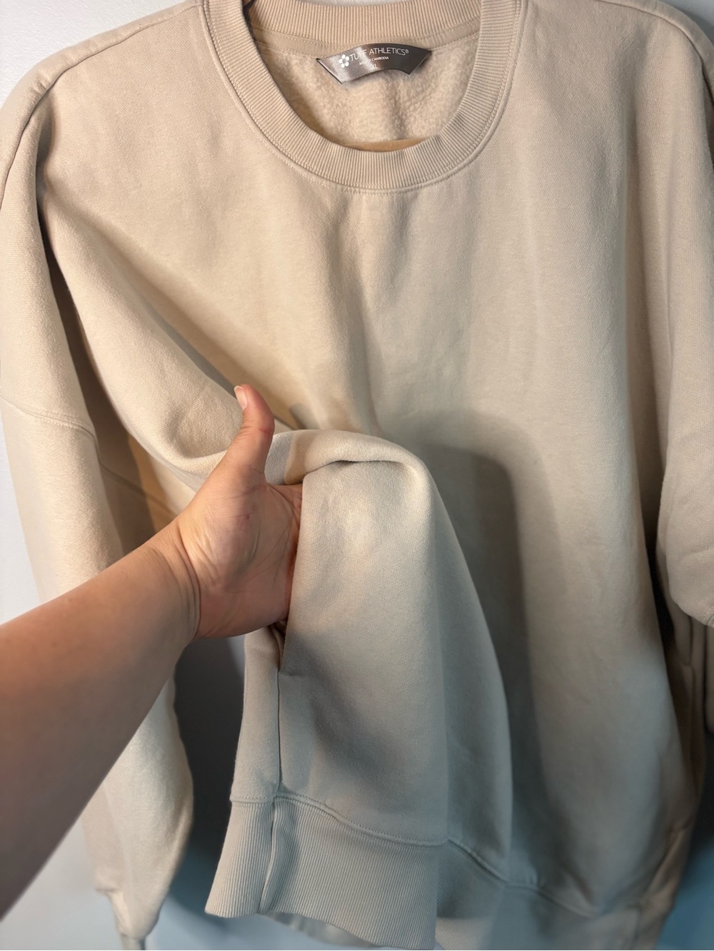 Tuff Athletics Cream Crewneck Sweatshirt with Pockets - Picture 4 of 5